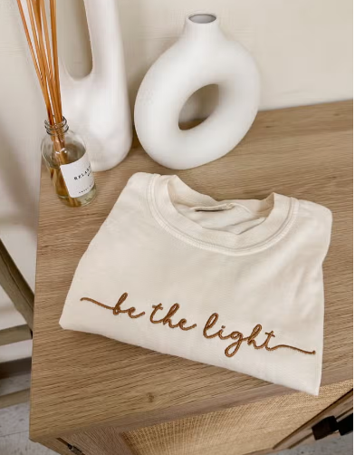 Embroidered Be The Light Tee
