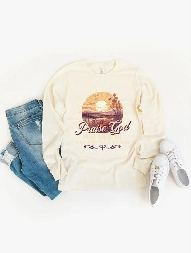 From Who All Blessings Flow Long Sleeve Crew Neck