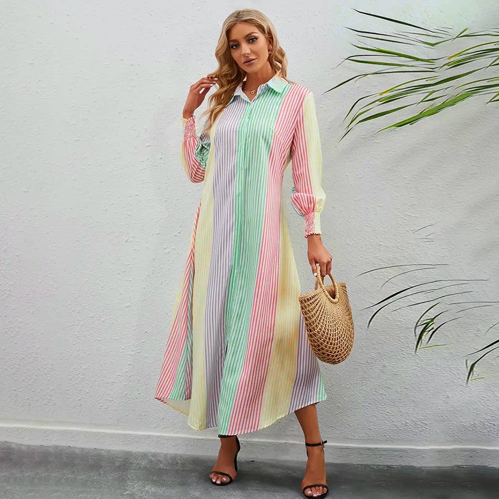 Striped Shirt Dress