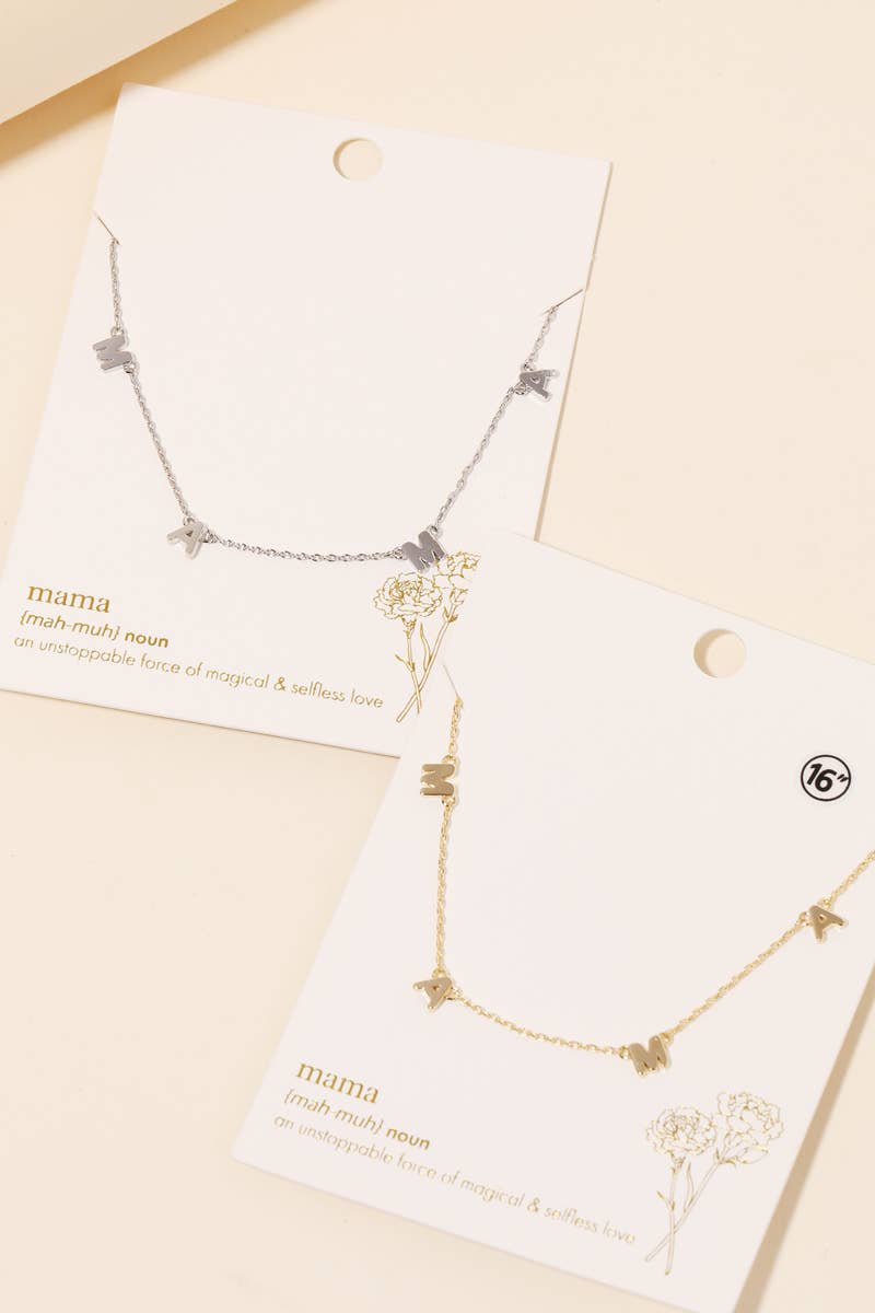 Mama Print Charm Necklace
