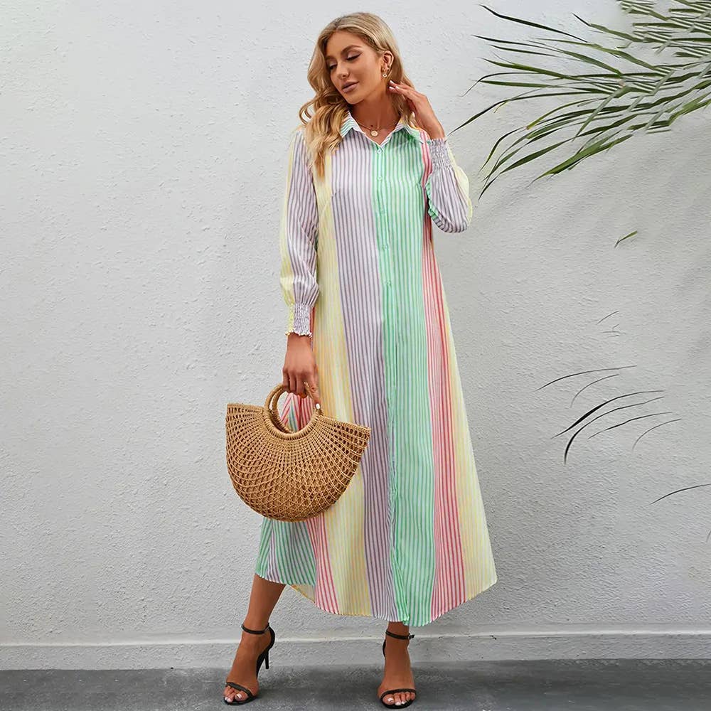 Striped Shirt Dress