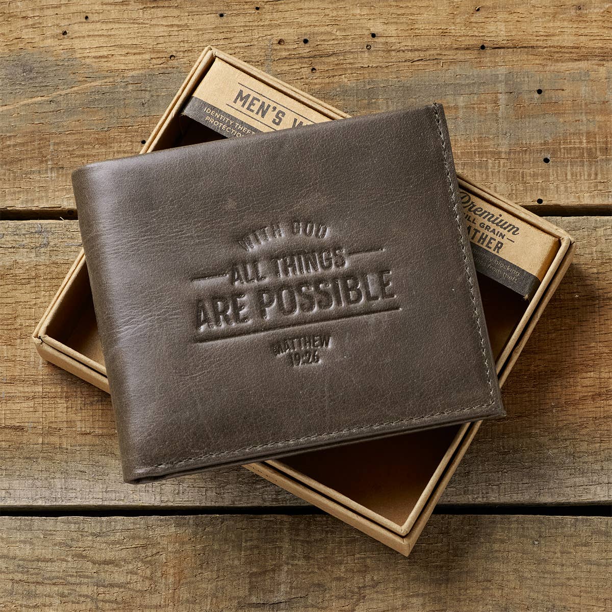 With God All Things are Possible Matt. 19:26 Leather