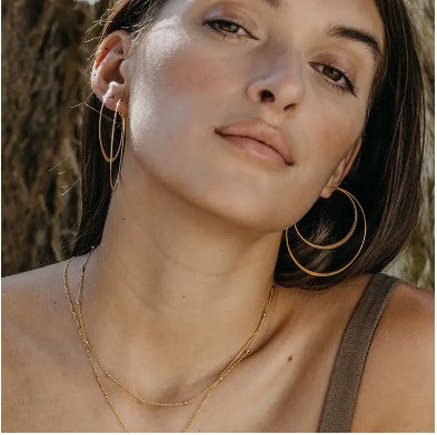 Classic Gold and Japanese Seed Beaded Hoop Earrings