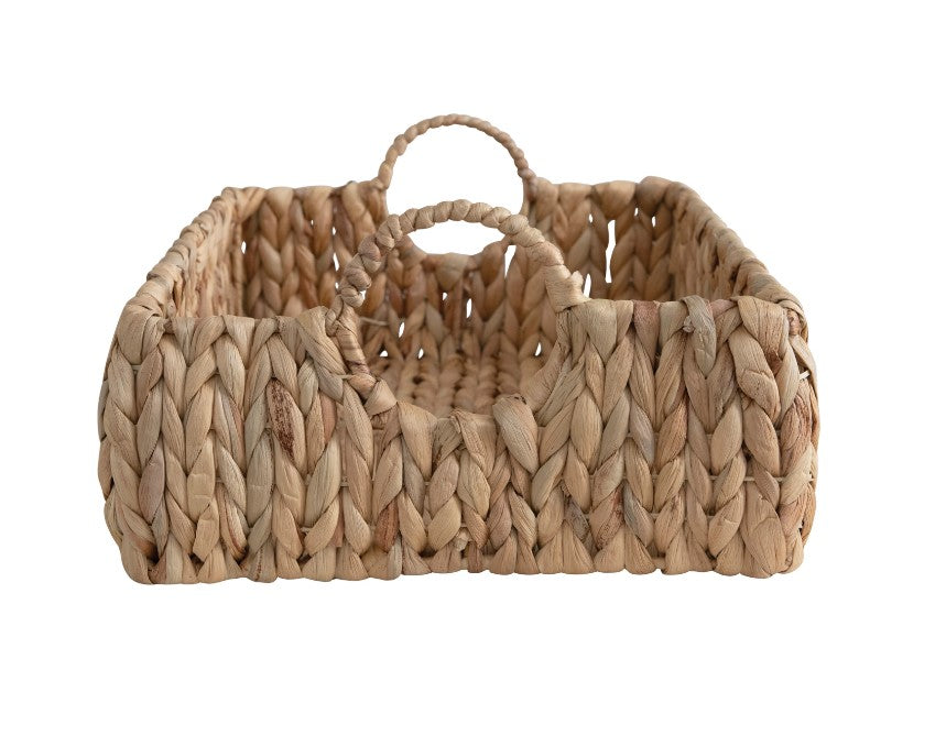 Hand-Woven Water Hyacinth Tray with Handles
