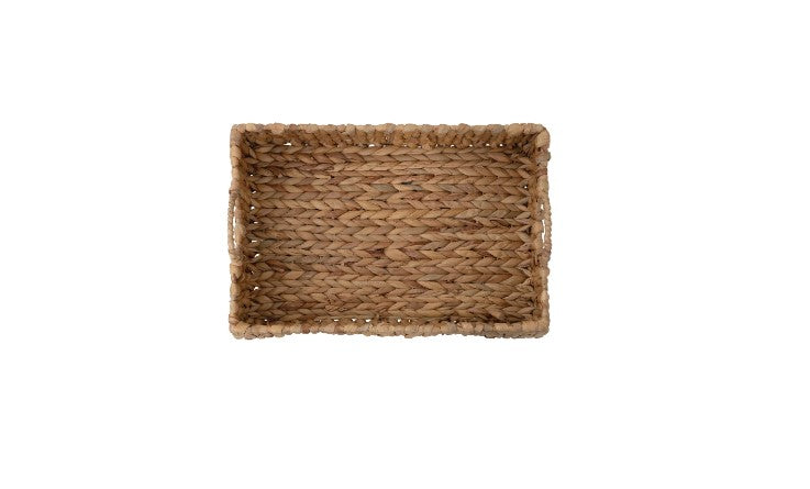 Hand-Woven Water Hyacinth Tray with Handles