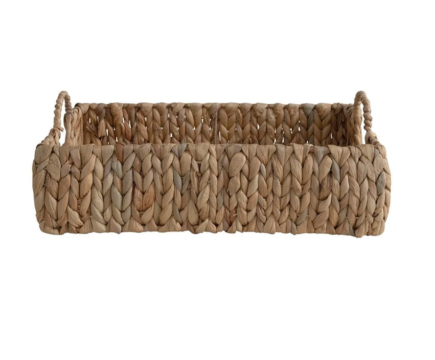 Hand-Woven Water Hyacinth Tray with Handles