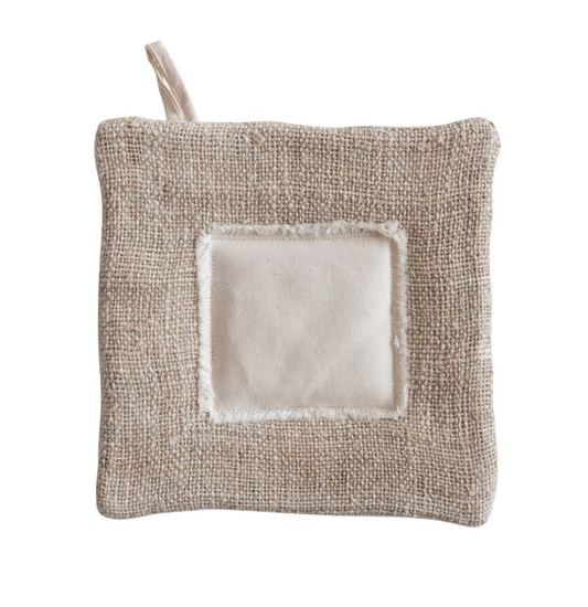 Woven Hemp Fiber and Cotton Canvas Pot Holders