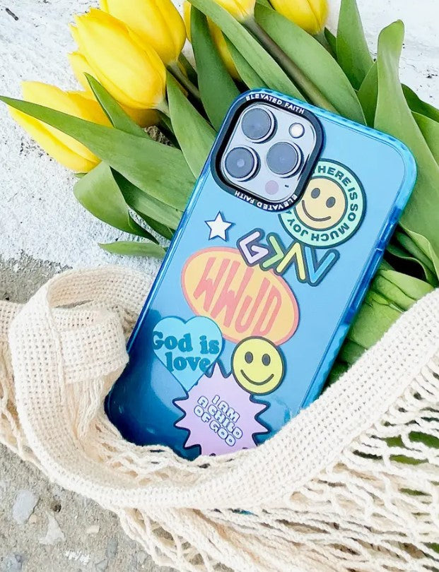 Blue Sticker Collage Phone Case iPhone 13 Pro