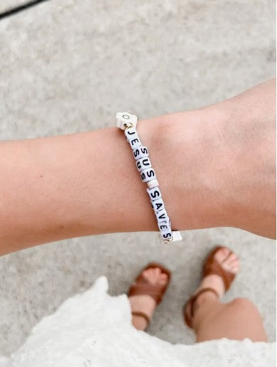Jesus Saves Letter Bracelet