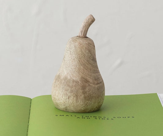 Carved Mango Wood Pear
