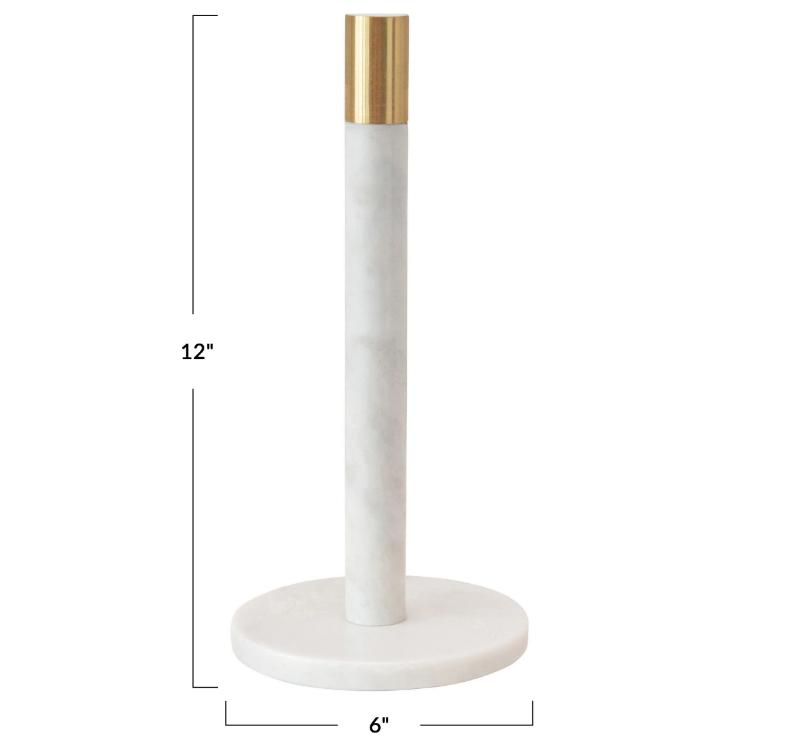 Marble Towel Holder with Brass Top