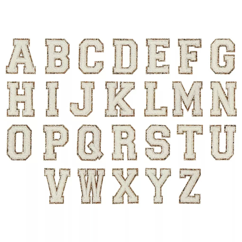 Varisty Glitter Medium Patches-Blanc