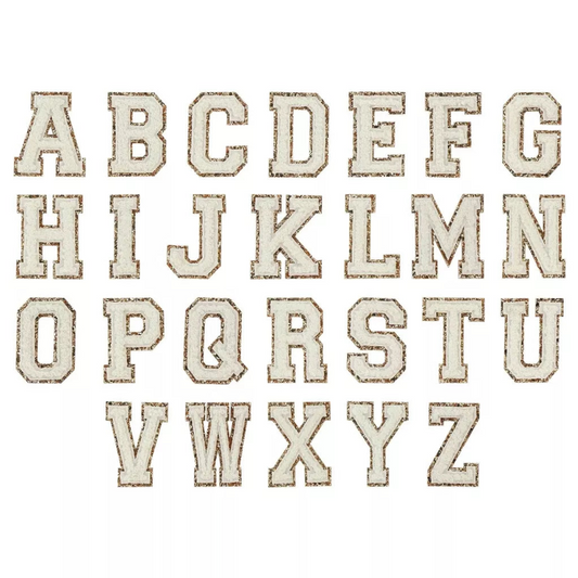 Varisty Glitter Medium Patches-Blanc