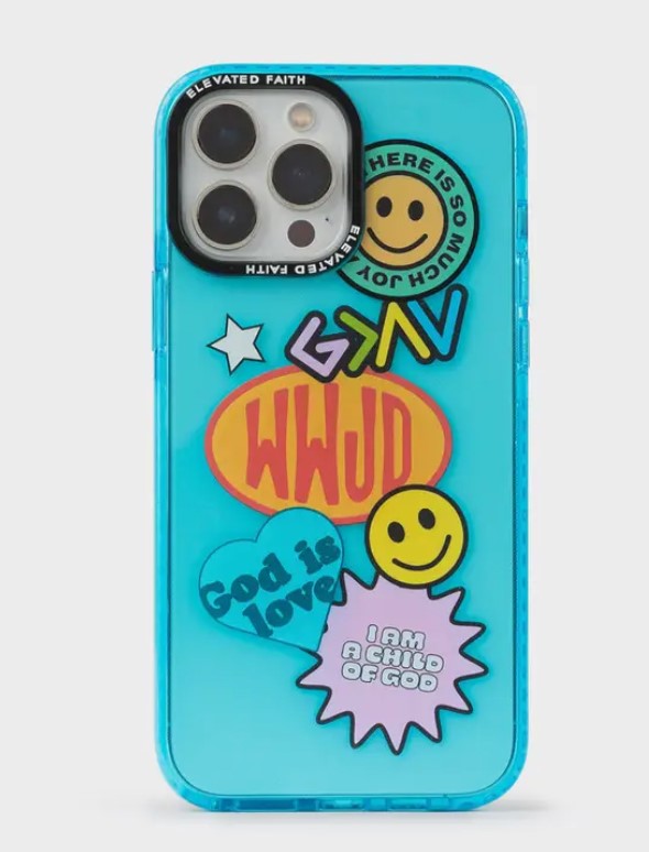 Blue Sticker Collage iPhone Case 13 Pro