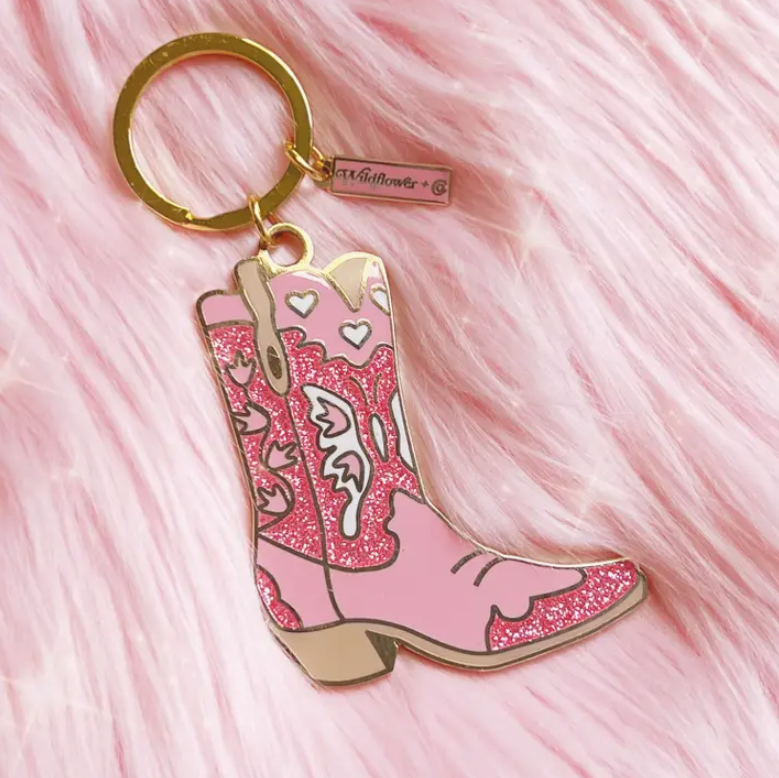 Cowgirl Boot Enamel Keychains