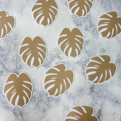 Beige Monstera Leaf Sticker
