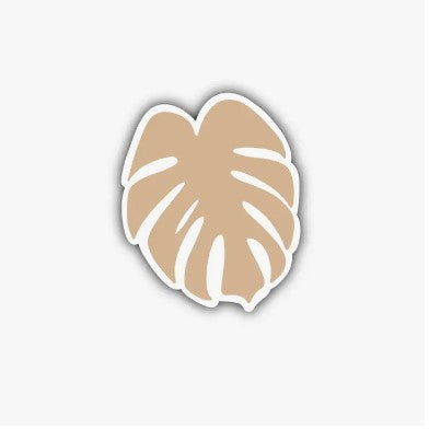 Beige Monstera Leaf Sticker
