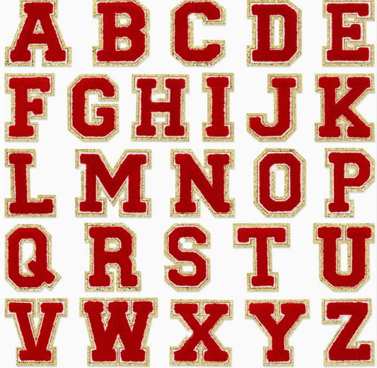 Varsity Letter Mini Patches-Red