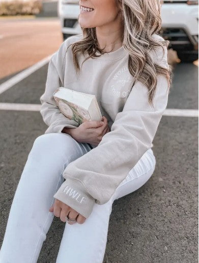 Embroidered Circular WWJD Logo Sweatshirt