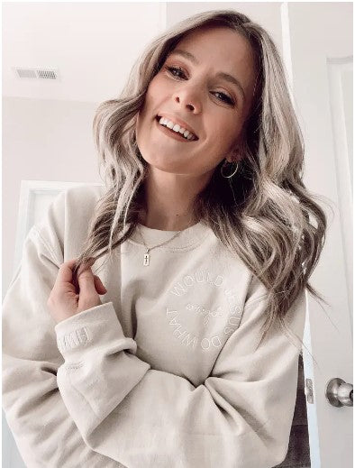 Embroidered Circular Wwjd Logo Sweatshirt