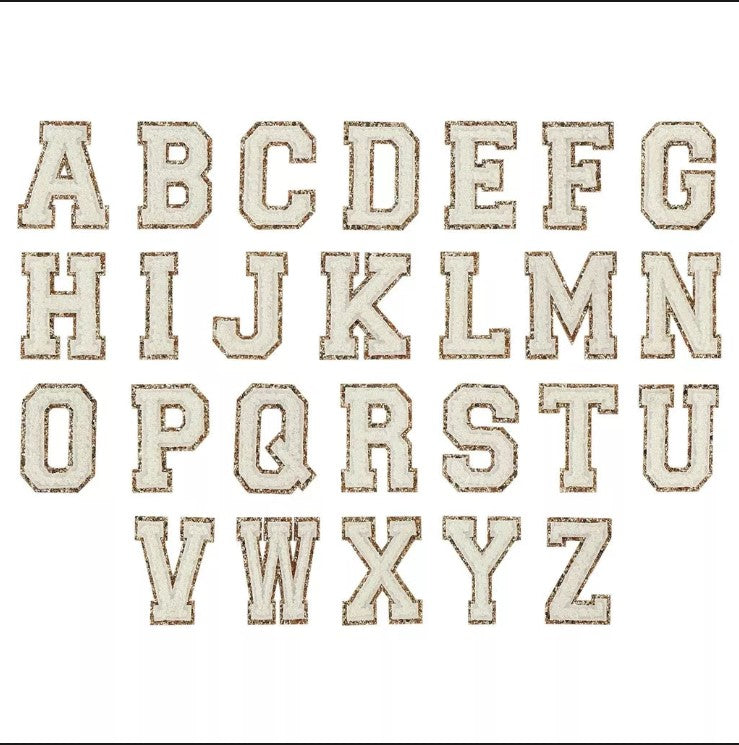 Varsity Letter Patches- White