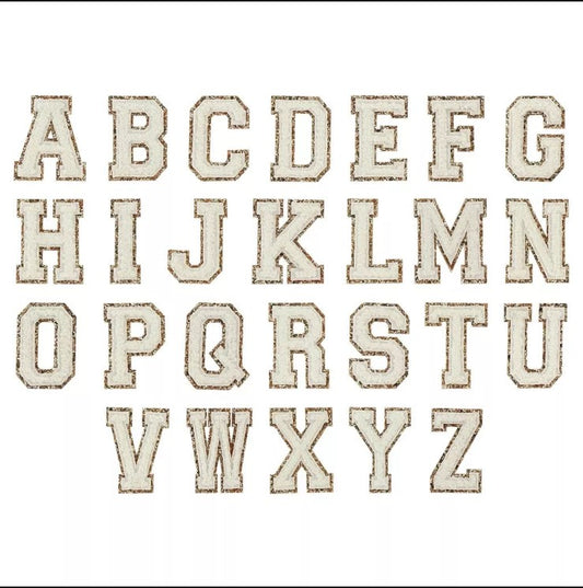 Varsity Letter Patches- White