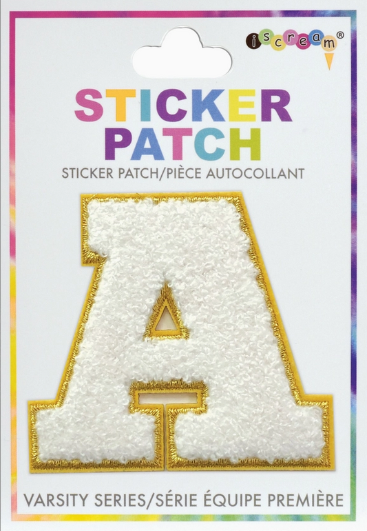 Varsity Letter Sticker Patches White