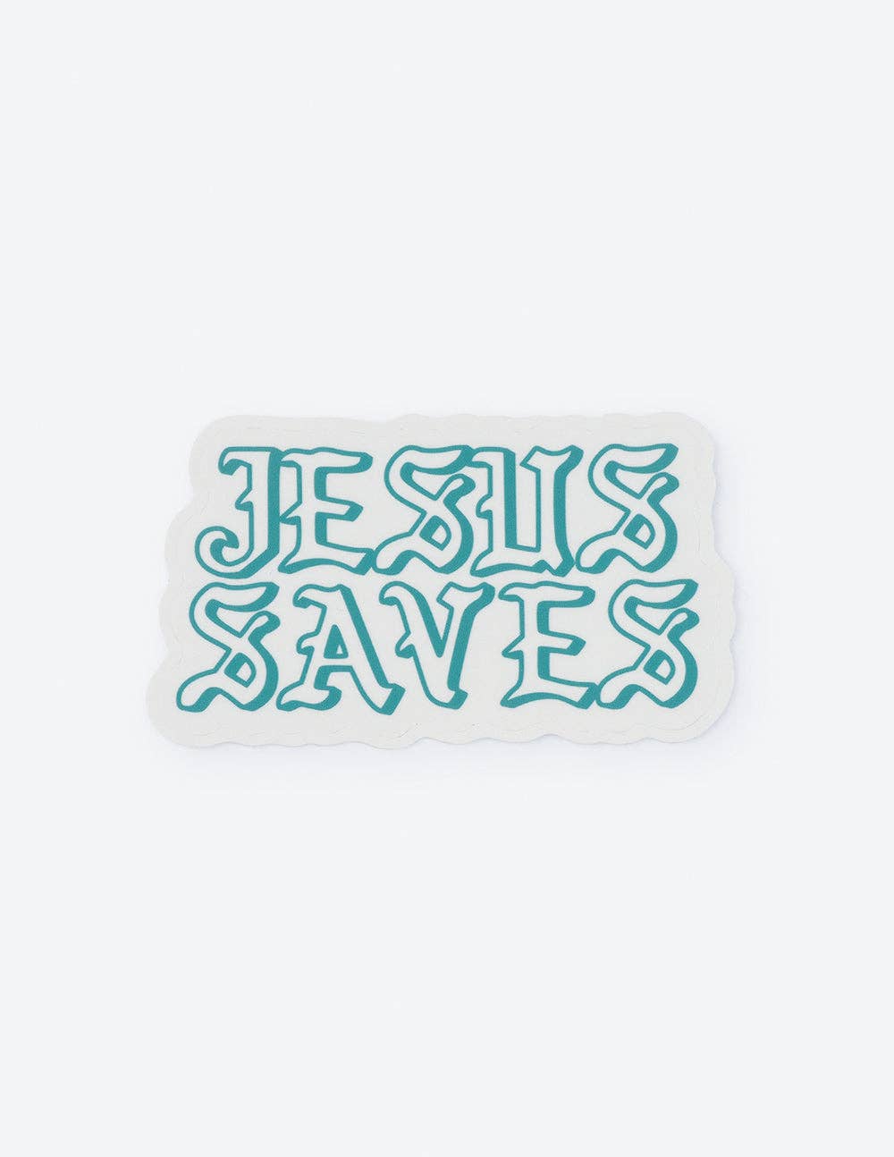 Teal Jesus Saves Sticker