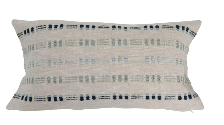 blue lumbar pillow