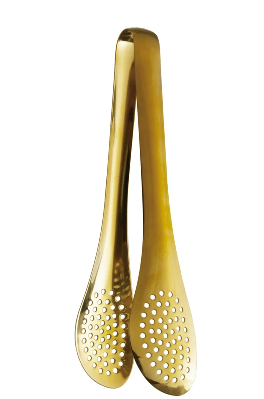 gold finish kitchen tongs