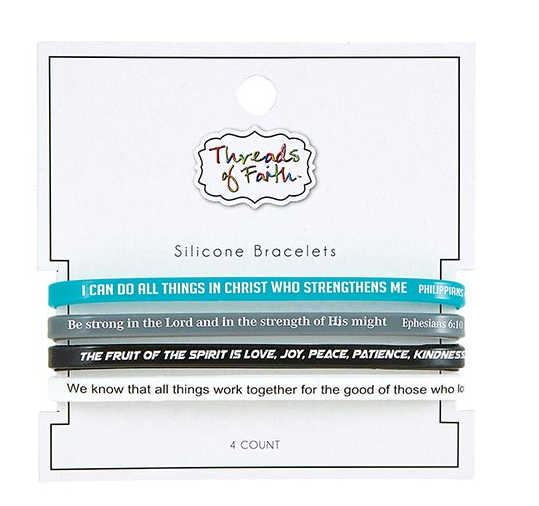 guys boys men christian silicone bracelets