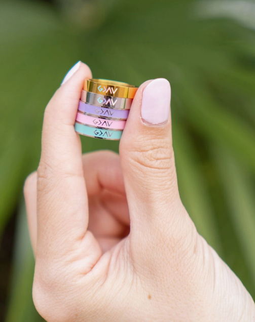 Lavender Enamel Highs and Lows Ring
