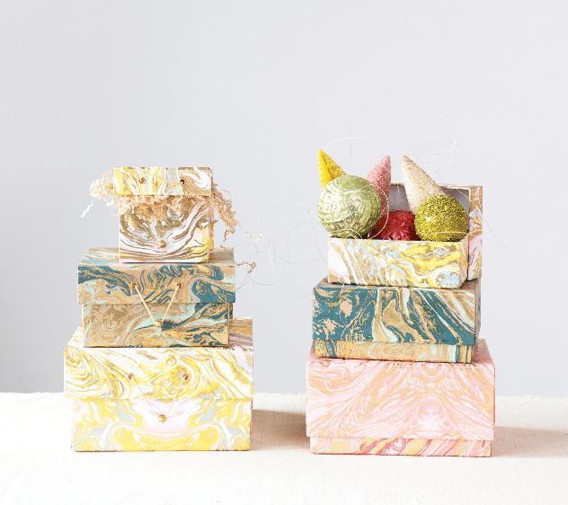 Marbled Paper Boxes