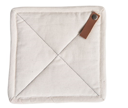 white cotton pot holder