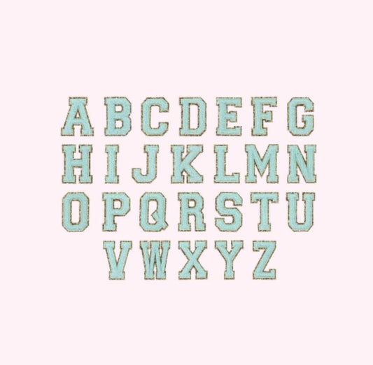 varsity letter chenille patch, cotton candy patches