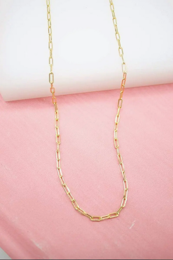 Dainty Paper Clip Chain Necklace