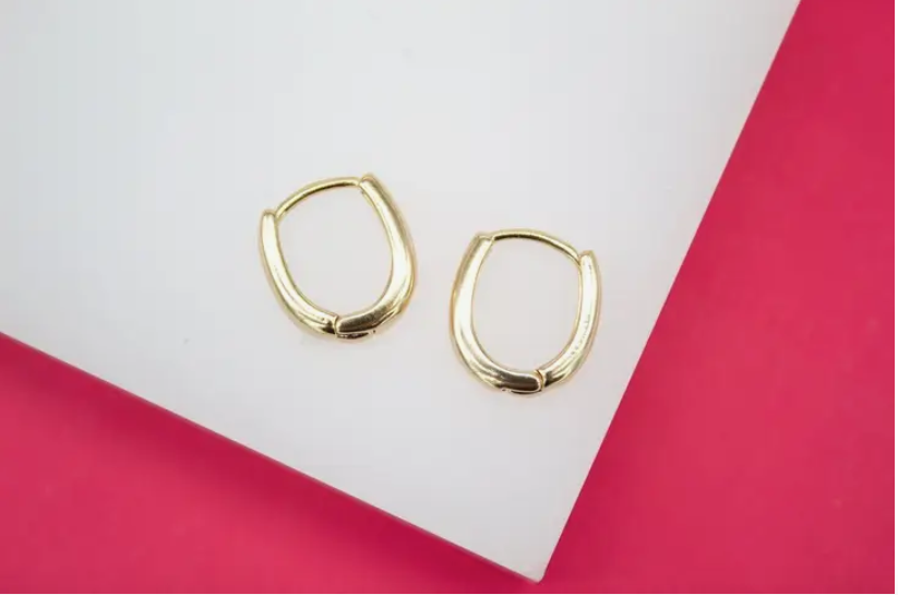18k Gold Filled U Shaped Huggies Earrings