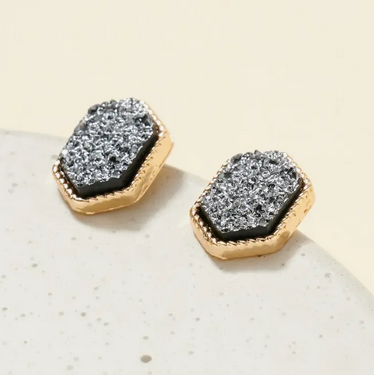 Druzy Stone Stud Earrings