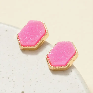 Druzy Stone Stud Earrings
