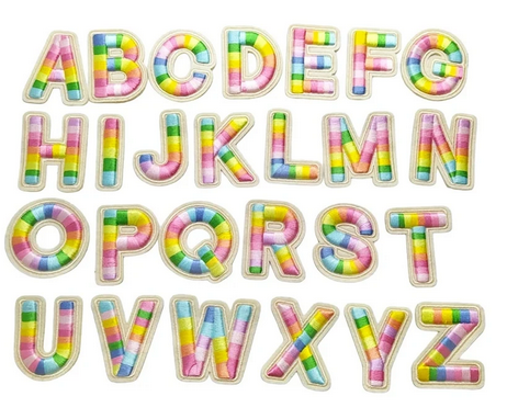 Rainbow Chenille Letters Self-Adhesive Colorful Patch