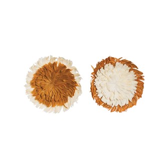 Round Two-Tone Feather Wall Décor