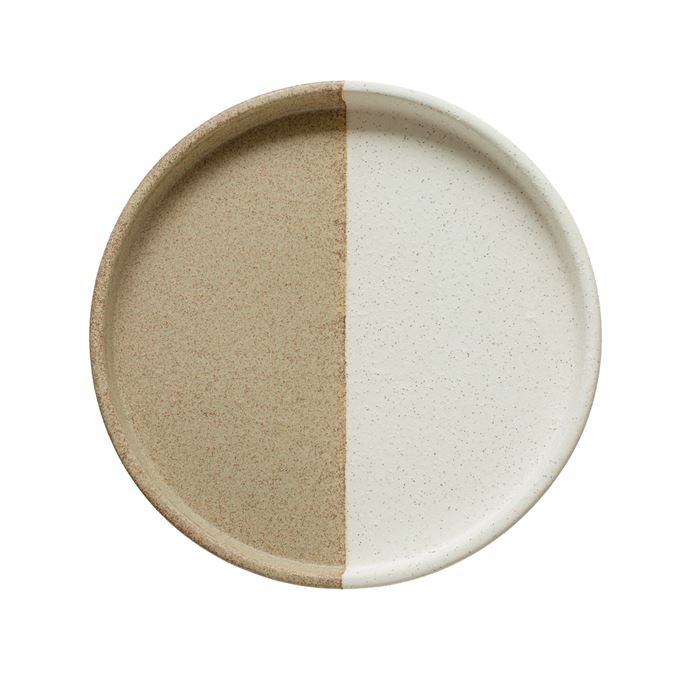 Decorative Two-Tone Stoneware Tray