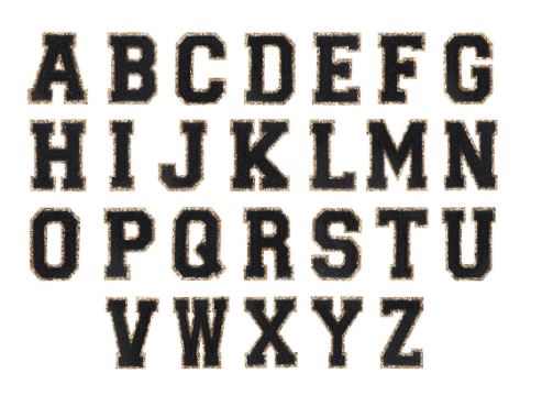 Varsity Glitter Black Patches