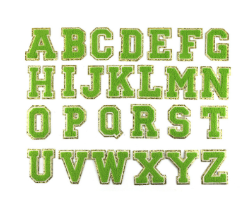 Varsity Glitter Regular Patches in Avocado