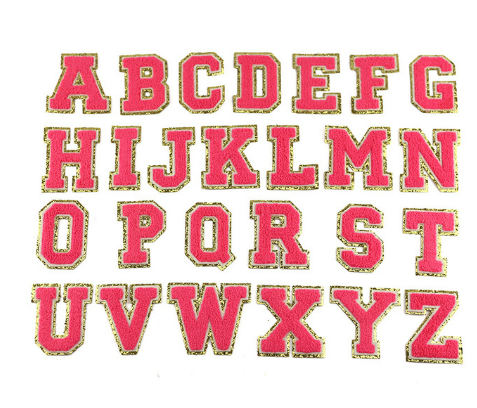 hot pink varsity letter patches