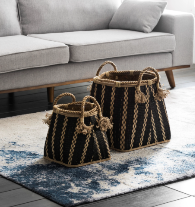 Wicker Baskets w/ Rope Handles