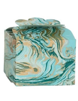aqua marbled paper gift boxes