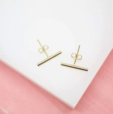 Gold Filled Bar Stud Earrings
