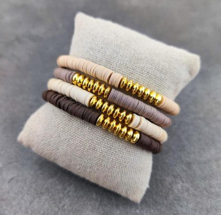 Golden Stone Bohemian Bead Stretch Bracelets