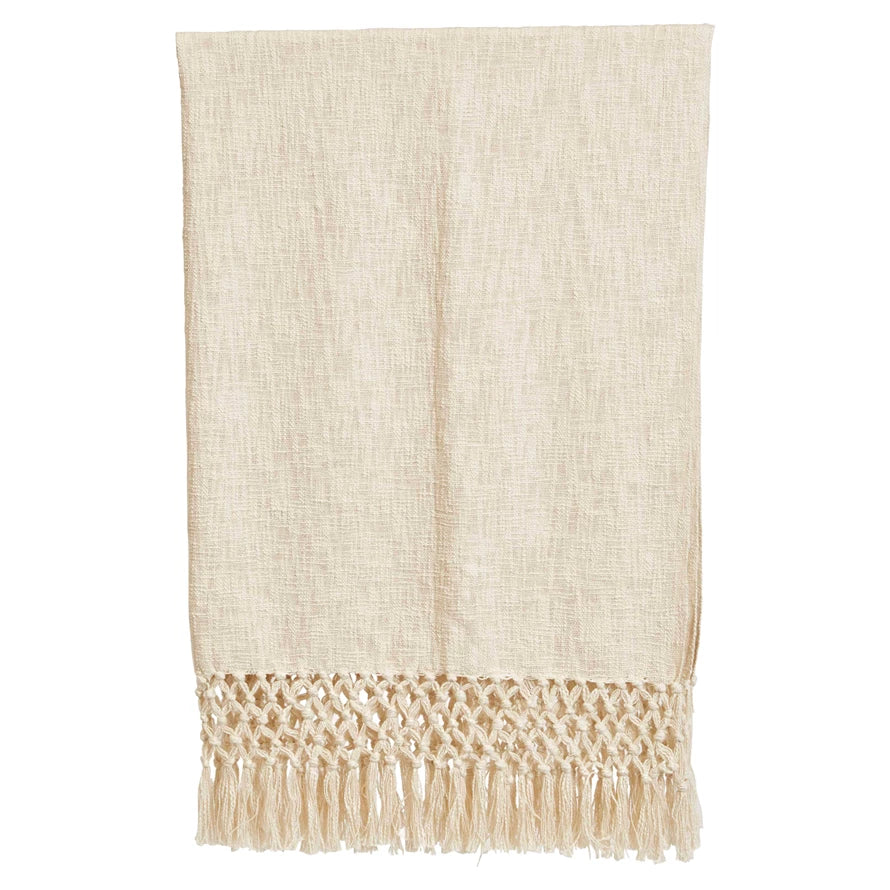 Cream Boho Throw Blanket